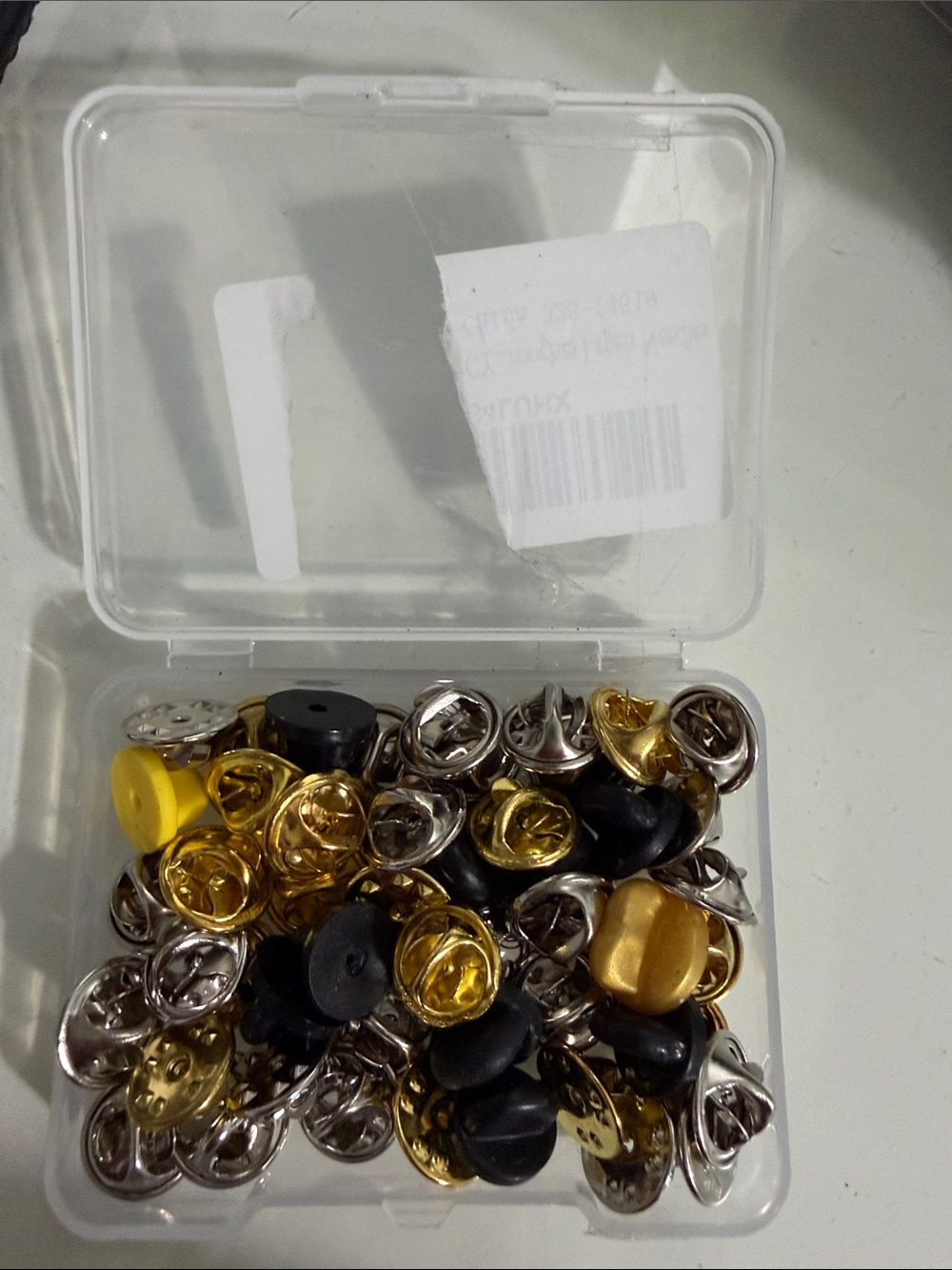 50 Butterfly Clutches Mixed Metal Snap Button Set with Black Caps